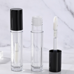 Luxury Custom logo 3ml Round Thickened lip gloss tubes with big brush big wand Empty Cosmetic Packaging lip gloss tubes bottle