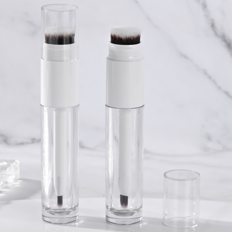 6.2ml lip gloss wand tubes Double-Side Round Thickened Wall Tube With big Brush Empty Cosmetic Packaging luxury lip gloss bottle