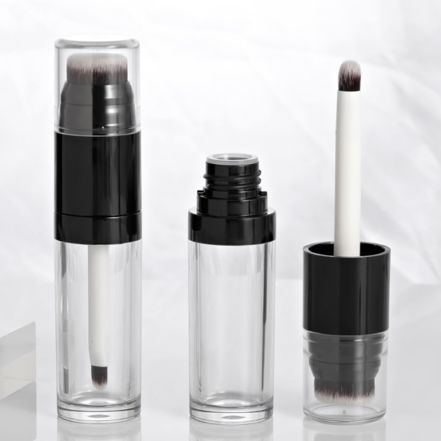 Double-Side 12.8ml Round Thickened big applicator lip gloss wand tubes With Big Fine Brush empty lip gloss bottles thick wand