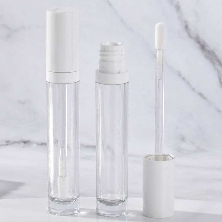 Customized 5ml Thickened Wall lip gloss wand tubes wholesale With Brush Empty Cosmetic Packaging round luxury lip gloss bottle
