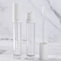 Customized 5ml Thickened Wall lip gloss wand tubes wholesale With Brush Empty Cosmetic Packaging round luxury lip gloss bottle