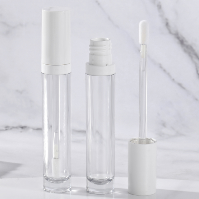 Customized 5ml Thickened Wall lip gloss wand tubes wholesale With Brush Empty Cosmetic Packaging round luxury lip gloss bottle