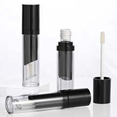 New Arrival Wholesale 4.5ml round lip gloss bottles customized empty cosmetic packaging black lip gloss tube for liquid lipstick