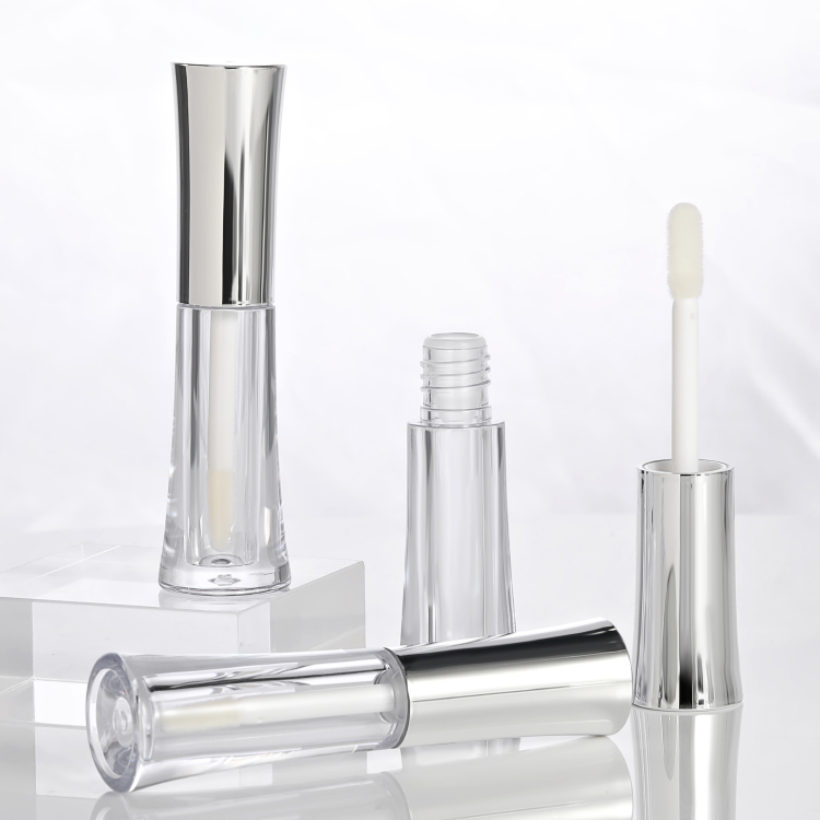 Silver cap lip gloss tube Custom 1.2ml round Empty Cosmetic Packaging exotic lip gloss bottles cute wholesale container