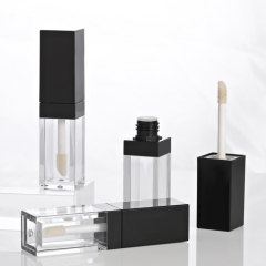 Luxury Wholesale Custom AS 4.5ml square black lip gloss bottles for Plastic Cosmetic Packaging empty lip gloss tube container