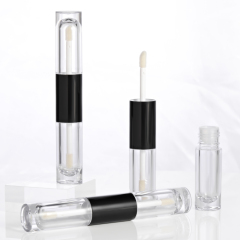 New Arrival Wholesale 8ml double side lip gloss bottles customized empty cosmetic packaging lip gloss tubes and box custom label