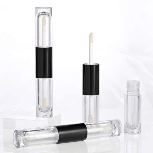 New Arrival Wholesale 8ml double side lip gloss bottles customized empty cosmetic packaging lip gloss tubes and box custom label