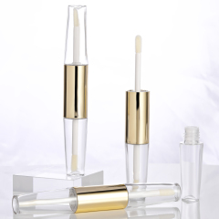 Hot Style Custom 11ml double side round empty crystal lip gloss bottle for plastic cosmetic packaging luxury lip gloss tubes