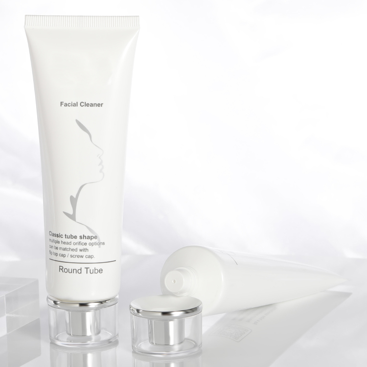 110ml Newly Designed Round Tube screen printing Plastic soft cosmetic hand cream sunscreen plastic packaging squeeze tube