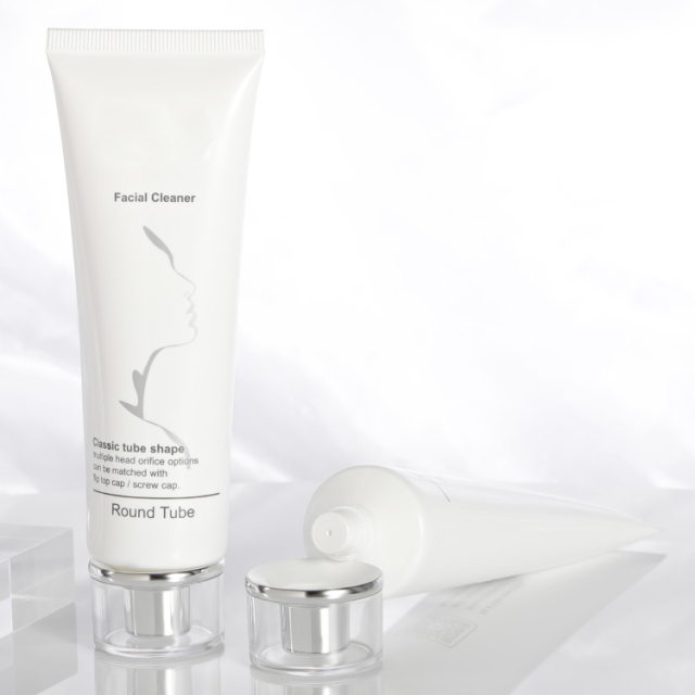 110ml Newly Designed Round Tube screen printing Plastic soft cosmetic hand cream sunscreen plastic packaging squeeze tube