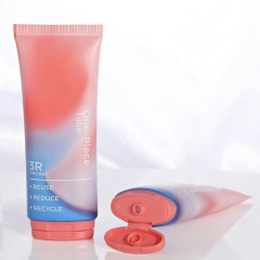 Eco-friendly Mono-material 120ml One Piece Tube Empty Screen Printing flat pe tube cosmetic packaging for makeup base