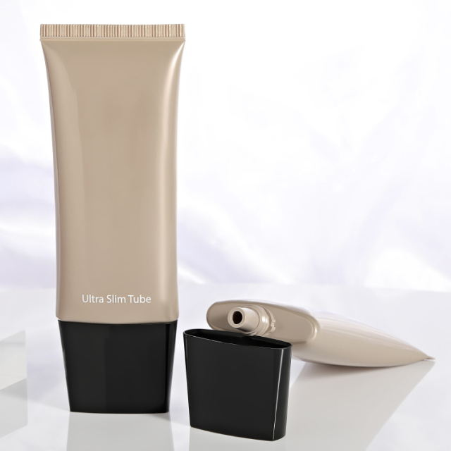 Unique flat bb cream oval tube for sunscreen and face lotion soft packaging Screwed Top Cap Squeeze Cosmetic Plastic container