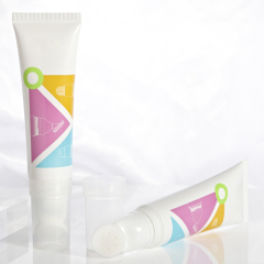 80ml Round Plastic Tube with Slanted TPE Brush Applicator for Facial Cleansing Screen Printing Massage silicone applicator tube