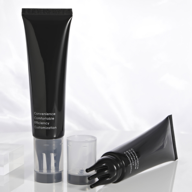 Customized 80ml Hair Dye Comb Soft Tube for cosmetics packaging empty tube Hair and Scalp Care With Comb Applicator