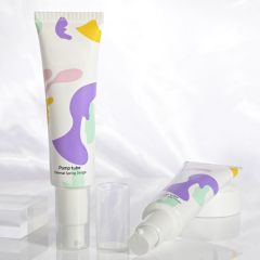 30ml cosmetic luxury cream airless pump tube skincare Screen Printing Cream Sunscreen Plastic Packaging Tube for eye cream