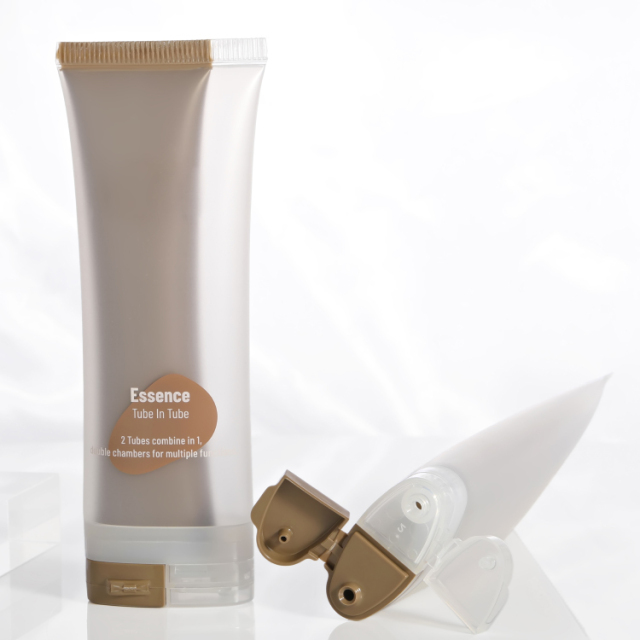 90ml Newly designed plastic dual chamber double tube for two Combined into one Plastic Cosmetic Skin care Packaging tube