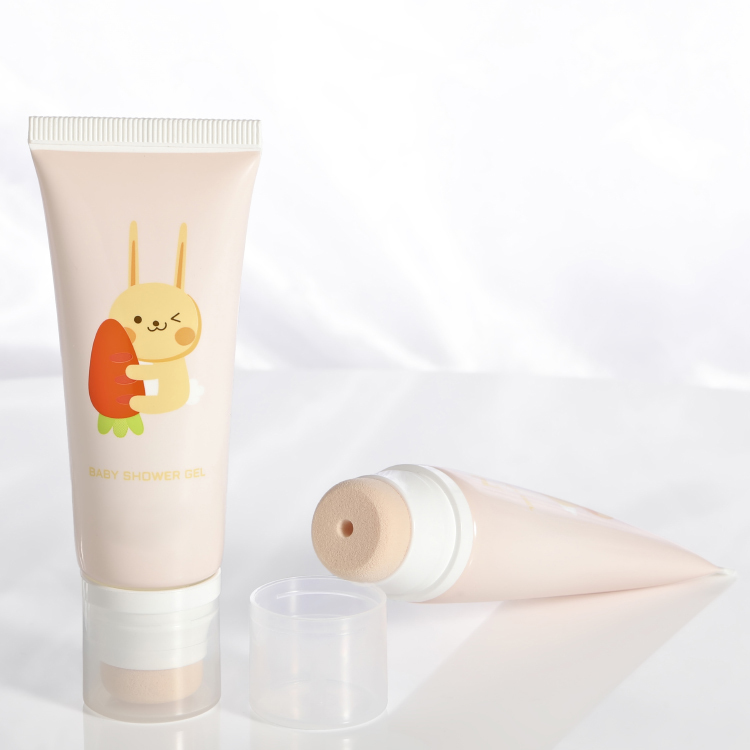 Stylish wholesale 20ml-80ml cosmetic sponge applicator tip tubes with Custom Logo and Screen Printing for liquid foundation