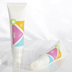 Hot sell 50ml Plastic Tube with Slanted TPE Brush for foaming Facial Cleansing plastic tube with cosmetic silicone applicator
