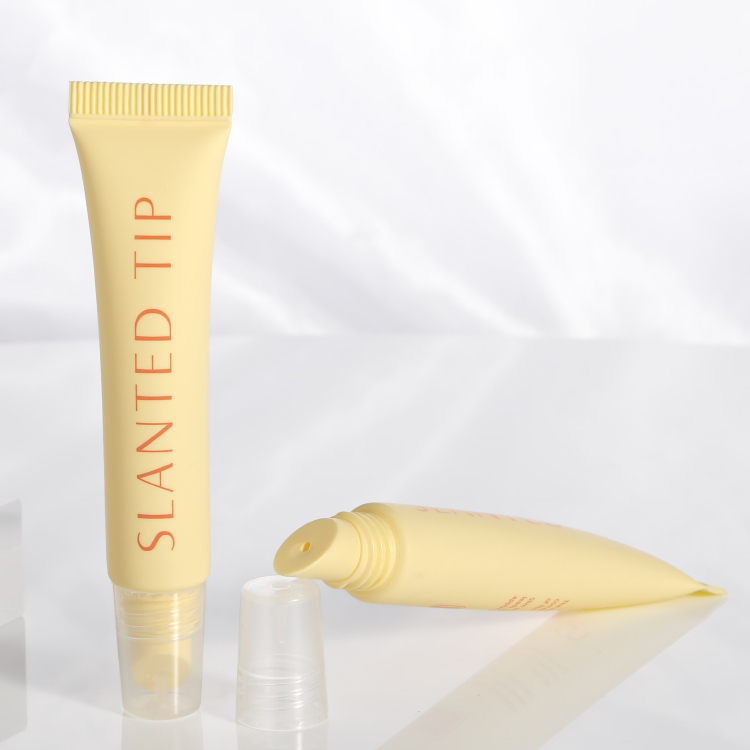 Customized wholesale 10ml lip gloss tube Screen Printing Packaging for Cosmetic empty Plastic Tubes with slanted lip applicator