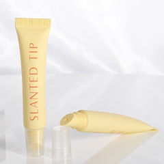 Customized wholesale 10ml lip gloss tube Screen Printing Packaging for Cosmetic empty Plastic Tubes with slanted lip applicator