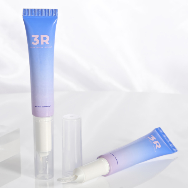 Customized 15ml Soft Spatula Cosmetic Plastic packing Tube lip gloss nail polish tube with silicone brush applicator