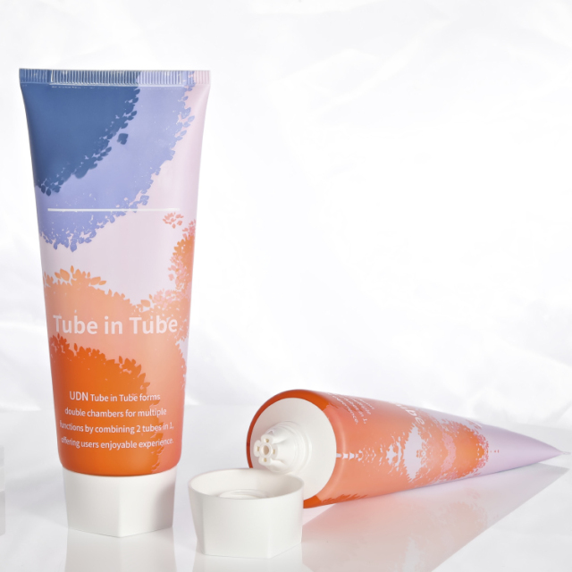 200ml Round Empty Soft Plastic Squeeze Cream Tube in Tube for Innovative Cosmetic body lotion Packaging