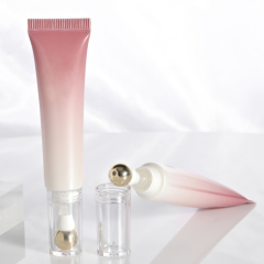 High-end 10ml Roller Ball Thin Tube Massage Squeeze Eye Cream Tubes Packaging with Lid For Dark Circles