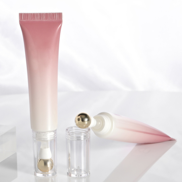 High-end 10ml Roller Ball Thin Tube Massage Squeeze Eye Cream Tubes Packaging with Lid For Dark Circles