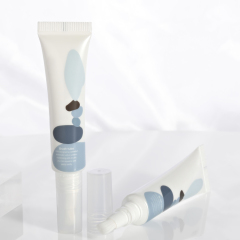 Stylish 20ml PBT brush applicator tube soft squeeze screen printing for eyebrow gel cosmetic container pen lip gloss tubes