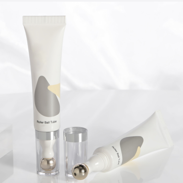 Luxury 15ml Roller Ball Tube packaging with alloy metal massage applicator eye cream massage tube 20ml ball cosmetic tube