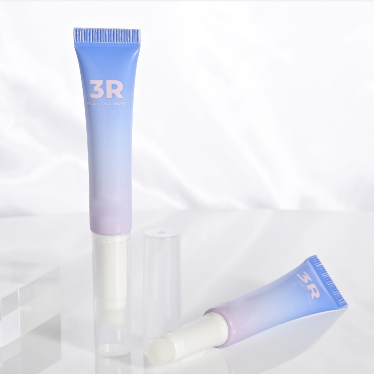 Luxury 10ml PBT brush applicator tube soft squeeze screen printing lip gloss containers tube