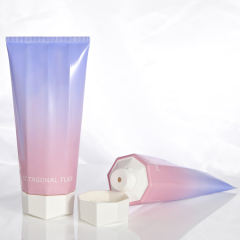 Unique Designed 250ml Empty Soft Tube With top screw cap octagonal cover hand cream packaging for shower gel and body lotion