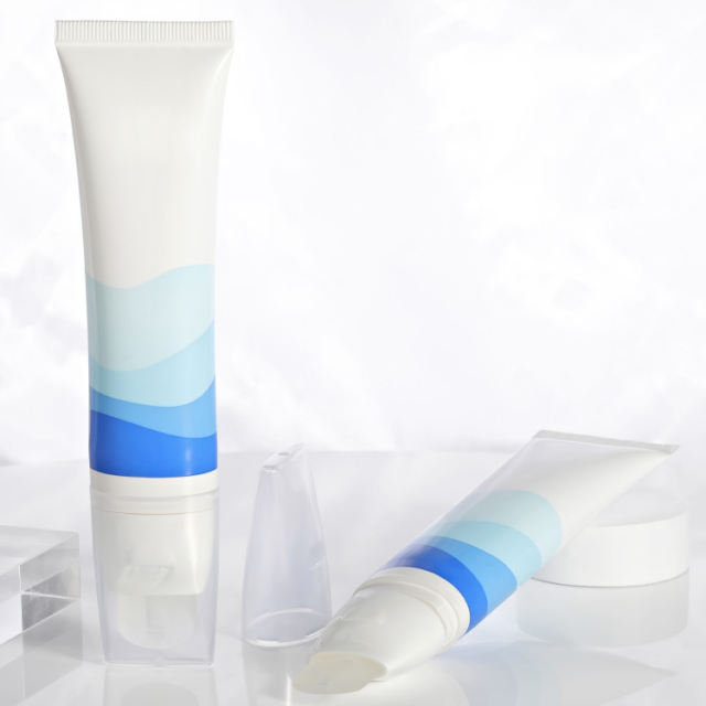 Luxury Empty brush cosmetic tube for facial cleanser 50ml soft spatula tube Screen Printing eye cream serum squeeze soft tube