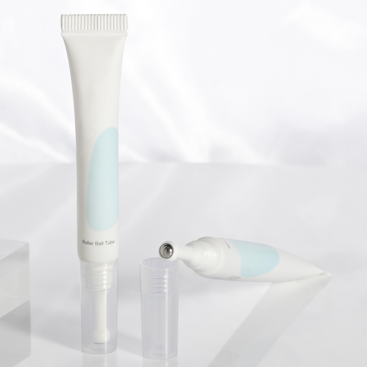 Hot sell 10ml Spot Tip Tube with Mental Roller ball Packaging with Single Steel Ball for eye cream ointment massage hot tube