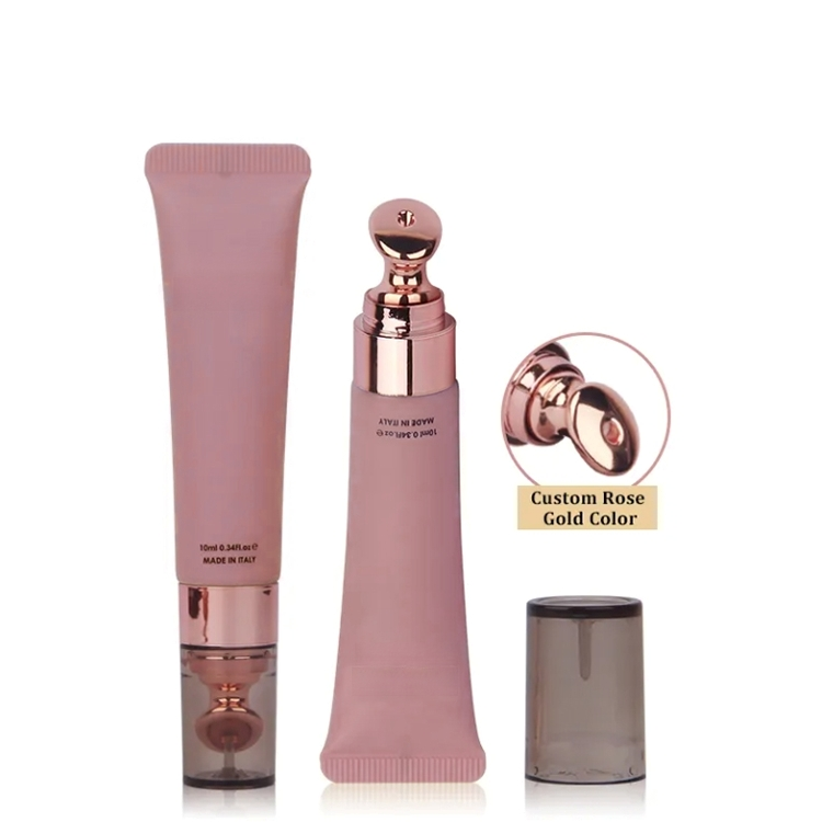 Best selling 5ml Biodegradable Rose Gold lip gloss tubes luxury with Metal Applicator 15ml For Lip Balm Matte Frosted Packaging