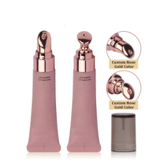 Best selling 5ml Biodegradable Rose Gold lip gloss tubes luxury with Metal Applicator 15ml For Lip Balm Matte Frosted Packaging