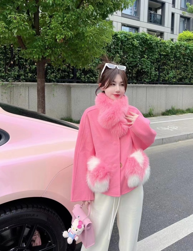 Popular double-sided versatile fashionable cashmere and fur fox fur coat