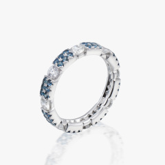 ACCA 18K白金 配藍寶石和鑽石戒指