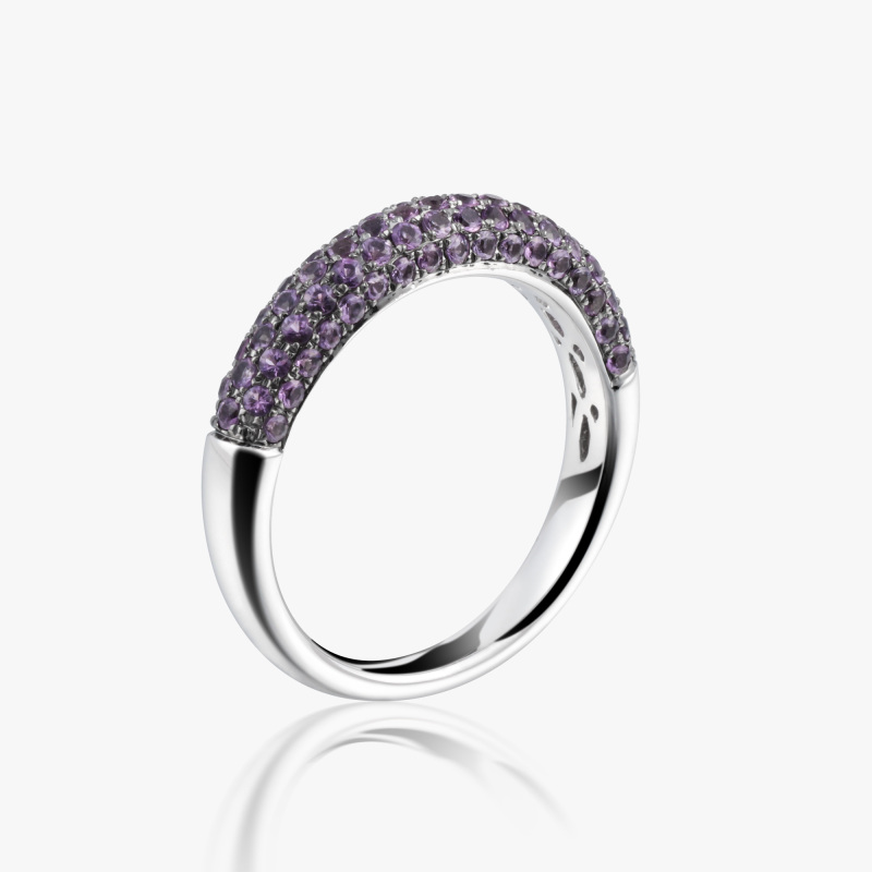 ACCA 18K 白金配紫水晶戒指