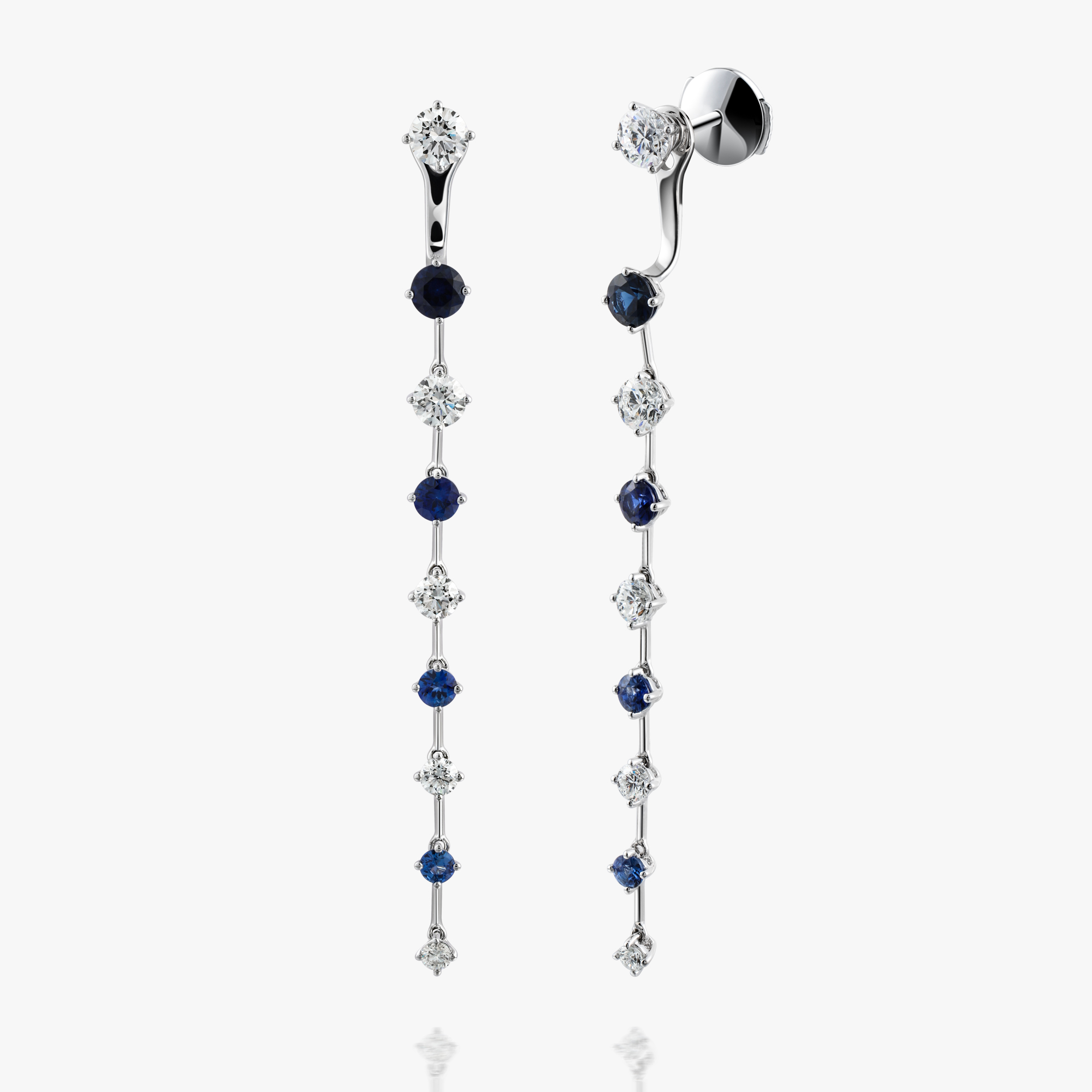 ACCA 18K Earrings With Diamond and Sapphires