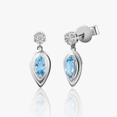ACCA 14KW Earrings with Topaz and Diamond