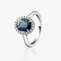 ACCA 18KW Ring with Blue Sapphire and Diamond