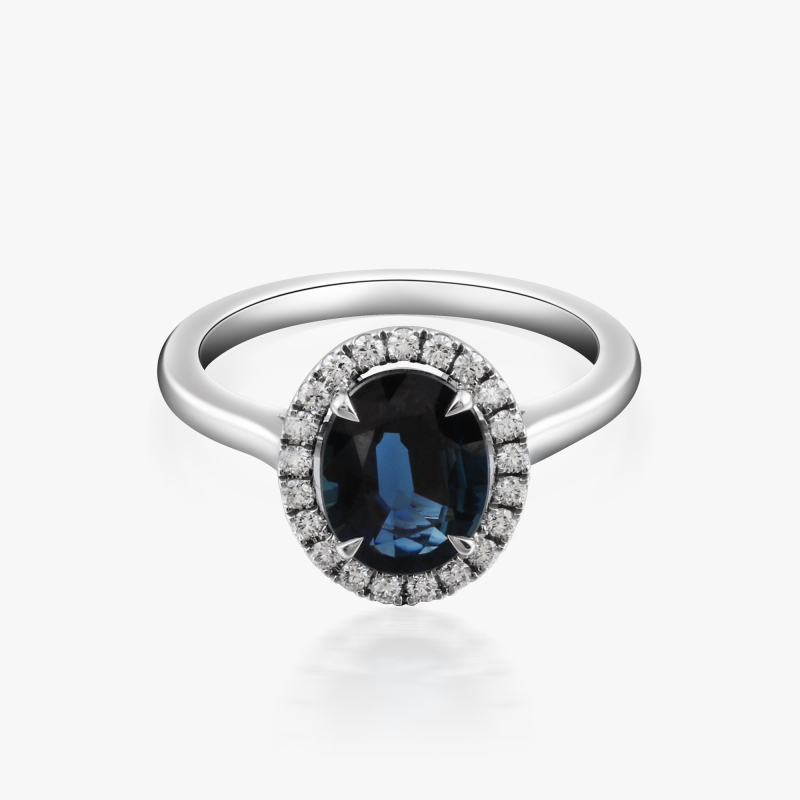 ACCA 18KW Ring with Blue Sapphire and Diamond