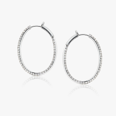 ACCA 18KW Hoop Earrings With Round Diamond