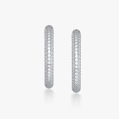 ACCA 18KW Hoop Earrings With Round Diamond