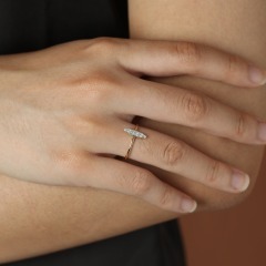 14K Pavé Diamond Ring