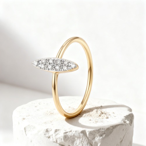 14K Pavé Diamond Ring