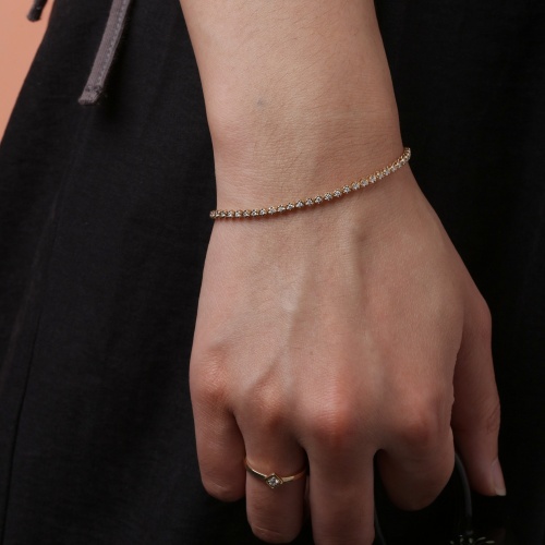 14K Gold Full Mini Diamond Tennis Bracelet