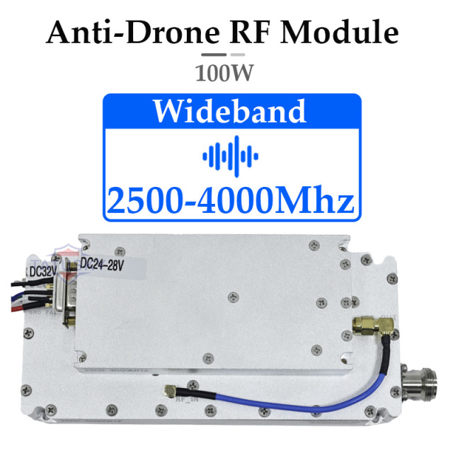 2500-4000MHz Frequency Wide-band 100W GaN Fpv Anti -Drone Modules RF Signal Amplifier