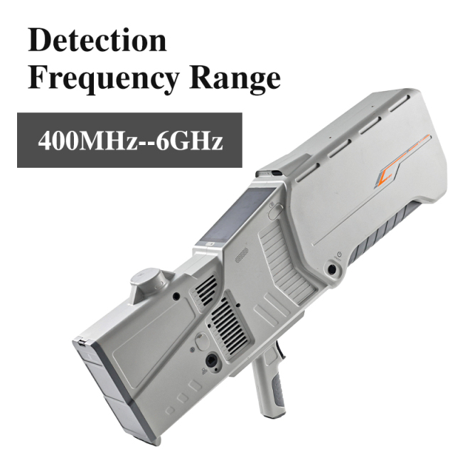 Handheld 400MHz-6GHz Detection and 433MHz-5.8GHz Jamming and Navigation Spoofing GPS/GLONASS/BDS with RTK Positioning Drone Gun Integrated System